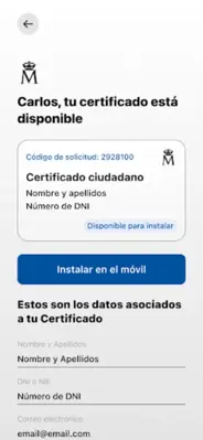 Certificado digital FNMT android App screenshot 1